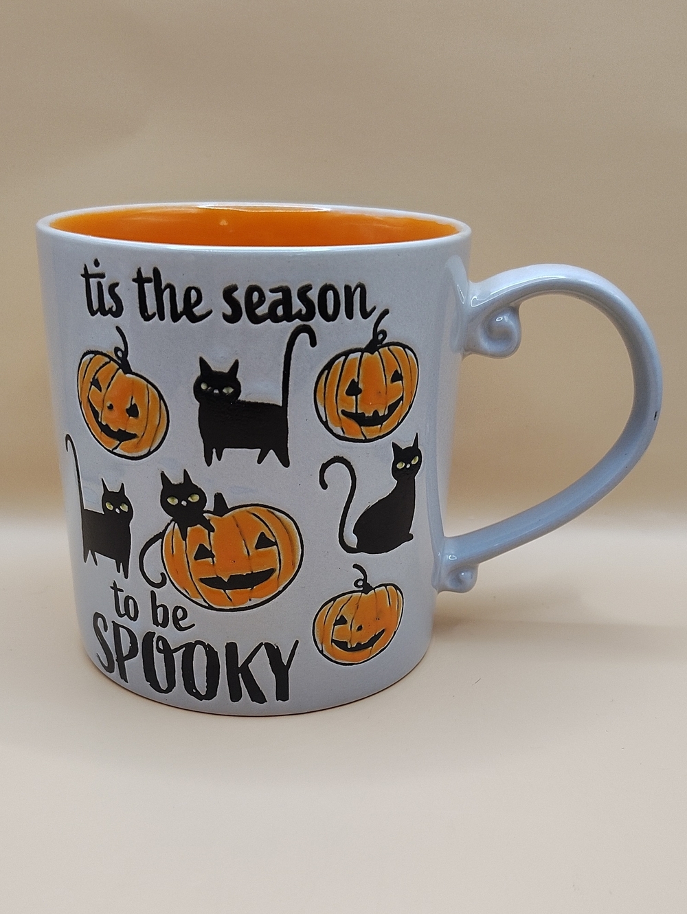 ELI + ANA 2021 Halloween Ceramic Coffee Tea Mug Black Cats Pumpkins Spooky Cat